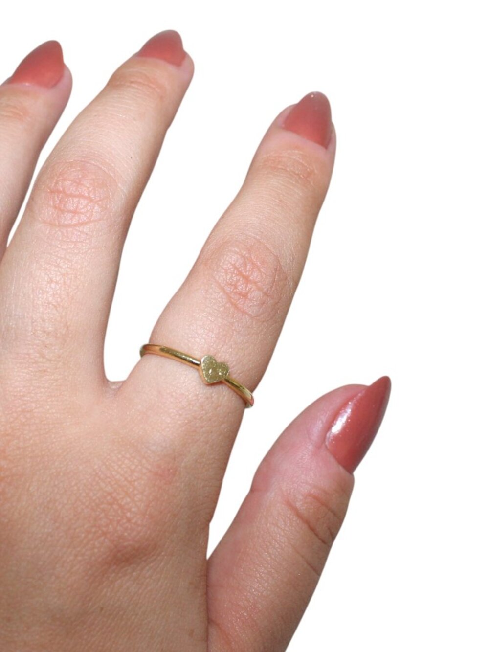 14k Solid Gold 585 Gold Heart Charm Ring 1.53 Grams Size 8.25